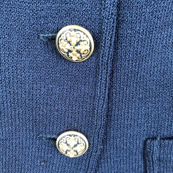 St John Collection Sweater Womens 10 Blue Santana Knit Cardigan Old Money NEW - Picture 9 of 16